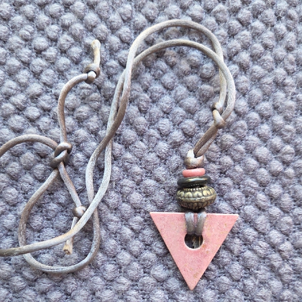 Pink Triangle Pendant Necklace